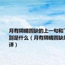 月有阴晴圆缺的上一句和下一句分别是什么(月有阴晴圆缺原文及翻译)