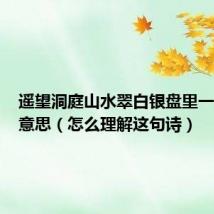 遥望洞庭山水翠白银盘里一青螺的意思（怎么理解这句诗）