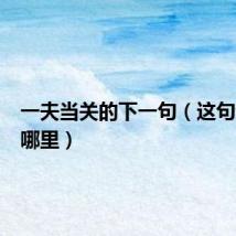 一夫当关的下一句（这句话出自哪里）