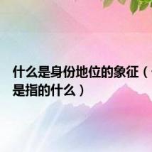 什么是身份地位的象征(一般都是指的什么)