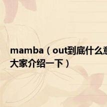 mamba(out到底什么意思 给大家介绍一下)