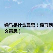 绿马是什么意思(绿马到底是什么意思)