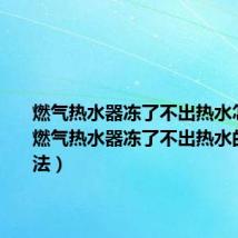 燃气热水器冻了不出热水怎么办（燃气热水器冻了不出热水的解决方法）