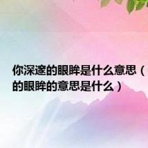 你深邃的眼眸是什么意思(你深邃的眼眸的意思是什么)