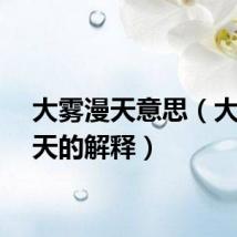 大雾漫天意思（大雾漫天的解释）