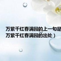 万紫千红春满园的上一句是什么(万紫千红春满园的出处)