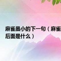 麻雀虽小的下一句(麻雀虽小的后面是什么)