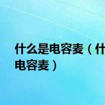 什么是电容麦（什么叫电容麦）