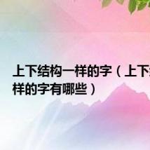 上下结构一样的字(上下结构一样的字有哪些)