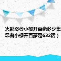 火影忍者小樱开百豪多少集(火影忍者小樱开百豪是632话)