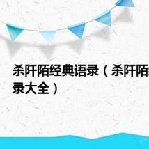 杀阡陌经典语录（杀阡陌经典语录大全）