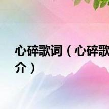 心碎歌词（心碎歌曲简介）