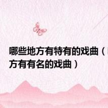 哪些地方有特有的戏曲(哪些地方有有名的戏曲)