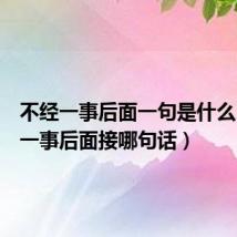不经一事后面一句是什么(不经一事后面接哪句话)