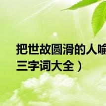 把世故圆滑的人喻为（三字词大全）