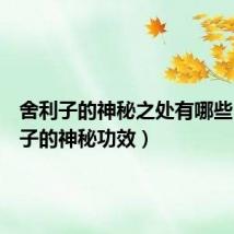 舍利子的神秘之处有哪些（舍利子的神秘功效）