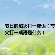 节日的焰火打一成语(节日的焰火打一成语是什么)
