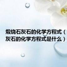 煅烧石灰石的化学方程式(煅烧石灰石的化学方程式是什么)