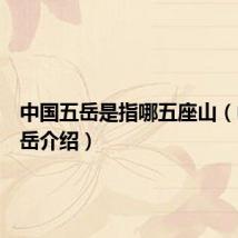 中国五岳是指哪五座山（中国五岳介绍）