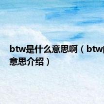 btw是什么意思啊(btw的两种意思介绍)