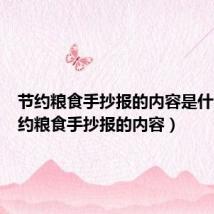 节约粮食手抄报的内容是什么（节约粮食手抄报的内容）