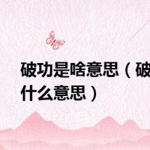 破功是啥意思（破功是什么意思）