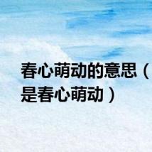 春心萌动的意思（什么是春心萌动）