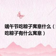 端午节吃粽子寓意什么（端午节吃粽子有什么寓意）