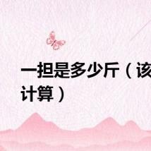 一担是多少斤（该怎么计算）