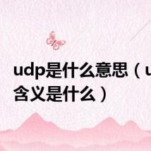 udp是什么意思(udp的含义是什么)