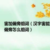 害加偏旁组词(汉字害能加什么偏旁怎么组词)