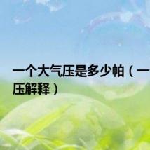 一个大气压是多少帕(一个大气压解释)