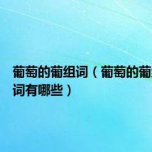 葡萄的葡组词（葡萄的葡组词组词有哪些）