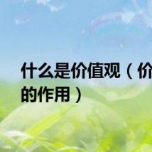 什么是价值观（价值观的作用）