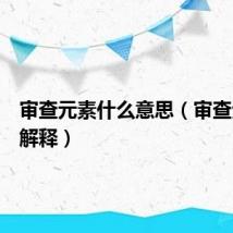 审查元素什么意思(审查元素的解释)
