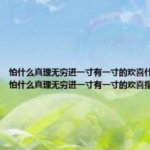 怕什么真理无穷进一寸有一寸的欢喜什么意思(怕什么真理无穷进一寸有一寸的欢喜指什么)