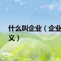 什么叫企业（企业的含义）