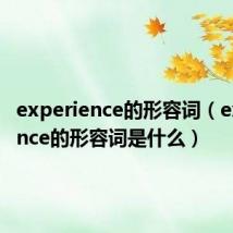 experience的形容词（experience的形容词是什么）