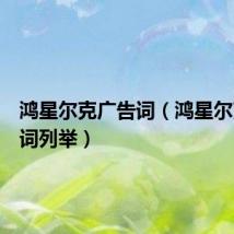 鸿星尔克广告词（鸿星尔克广告词列举）