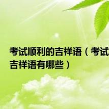 考试顺利的吉祥语（考试顺利的吉祥语有哪些）