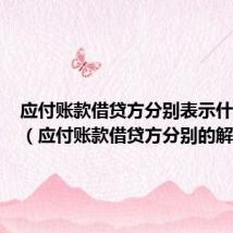 应付账款借贷方分别表示什么意思(应付账款借贷方分别的解释)