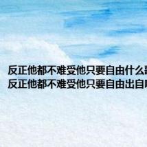 反正他都不难受他只要自由什么歌(歌词反正他都不难受他只要自由出自哪首歌)