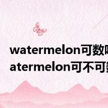 watermelon可数吗（watermelon可不可数）