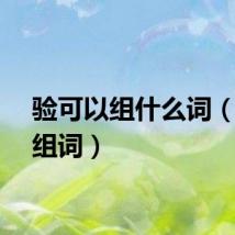 验可以组什么词（验字组词）