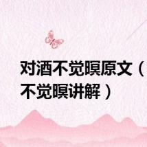 对酒不觉暝原文（对酒不觉暝讲解）