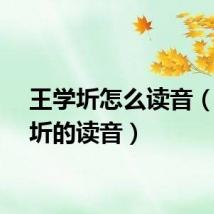 王学圻怎么读音（王学圻的读音）