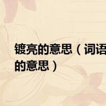 镀亮的意思（词语镀亮的意思）