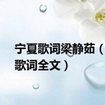 宁夏歌词梁静茹(宁夏歌词全文)
