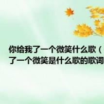 你给我了一个微笑什么歌(你给我了一个微笑是什么歌的歌词)