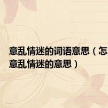 意乱情迷的词语意思(怎么理解意乱情迷的意思)